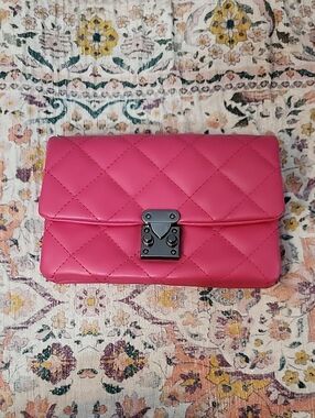 KC Jagger Quilted Pink Leather Belt Bag Hot PinK Fushia Hip Pouch